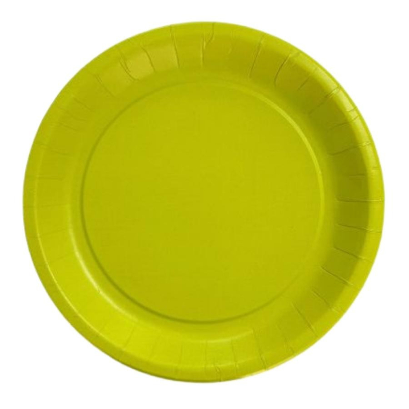 Assiettes Rondes En Carton Vert Clair Pour Embellir Votre Table