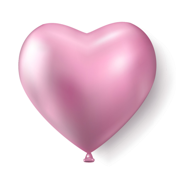 ballon en forme de coeur rose