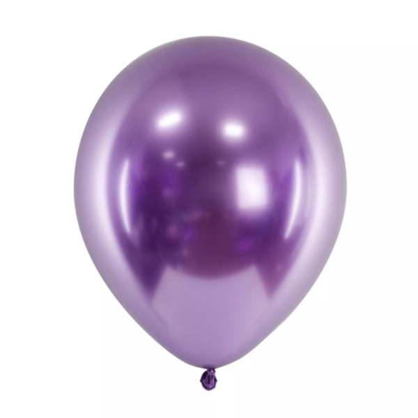 50 Ballons de baudruche Violet 30 cm Platinum (chromé)