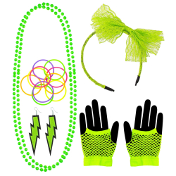 Set accessoires de déguisement années 80 vert fluo