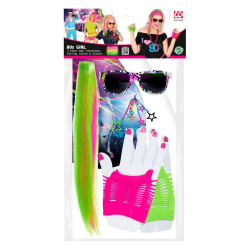 Set accessoires de déguisement fluo fille années 80