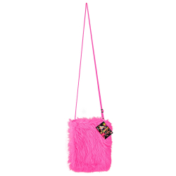 Sac à main en peluche rose fluo