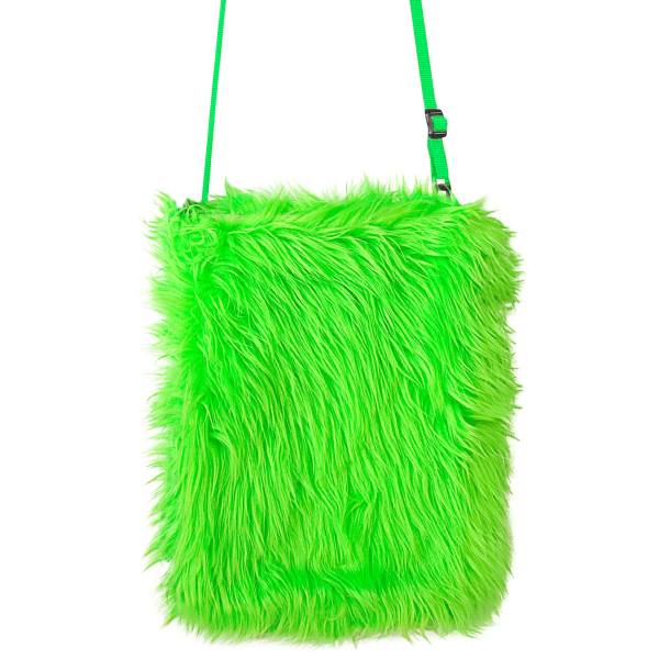 Sac à main en peluche vert fluo