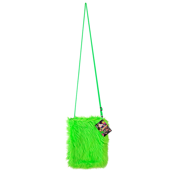 Sac à main en peluche vert fluo