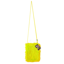 Sac à main en peluche jaune fluo