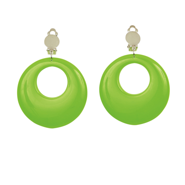 Paire de boucles d'oreilles vert néon