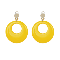 Paire de boucles d'oreilles jaune néon