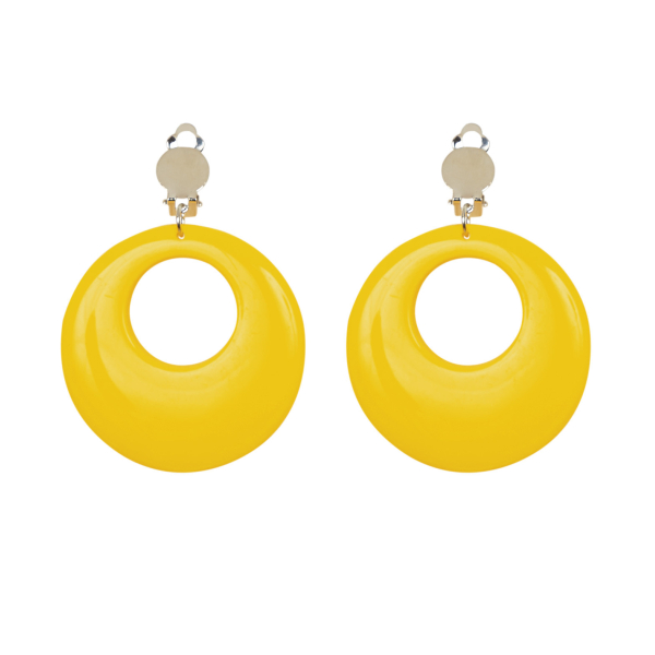 Paire de boucles d'oreilles jaune néon