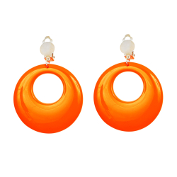 Paire de boucles d'oreilles orange néon