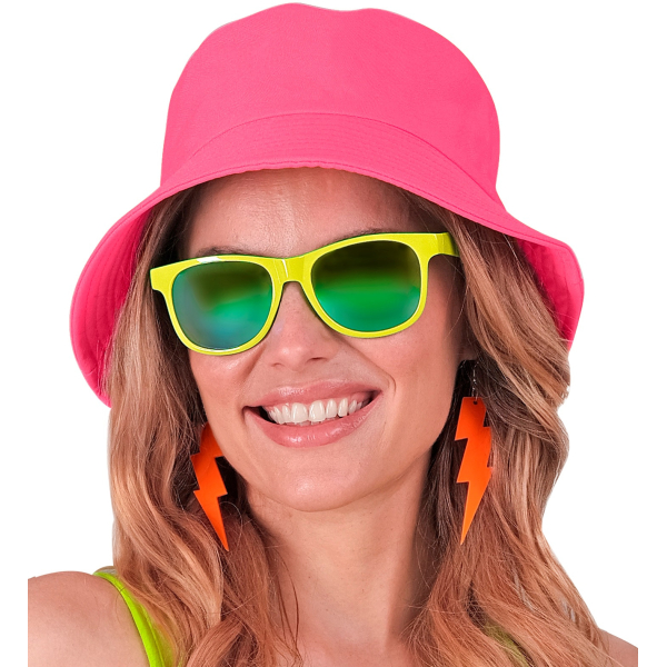 Chapeau Bob rose fluo