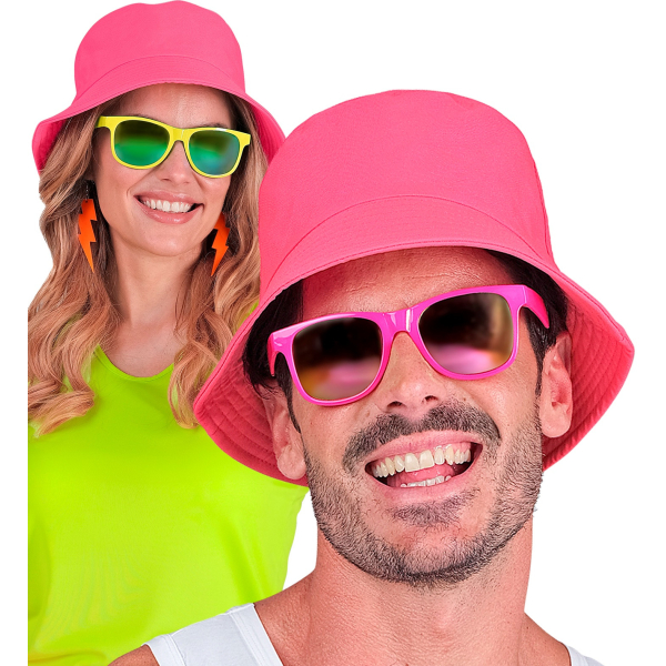 Chapeau Bob rose fluo