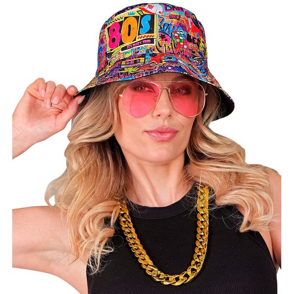 Kit déguisement années 80 graffiti - chapeau bob, lunettes, collier