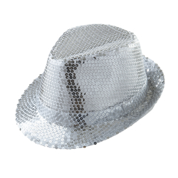 Chapeau paillettes argentées