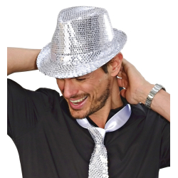 Chapeau paillettes argentées