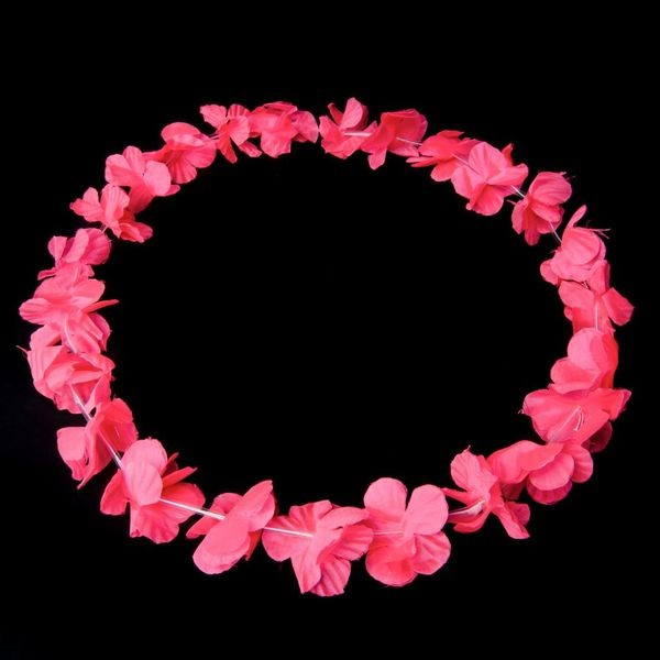 collier hawaïen rose fluo effets