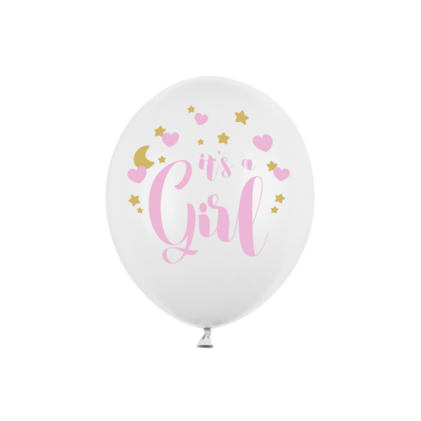 Ballons baby shower fille - It's a Girl rose
